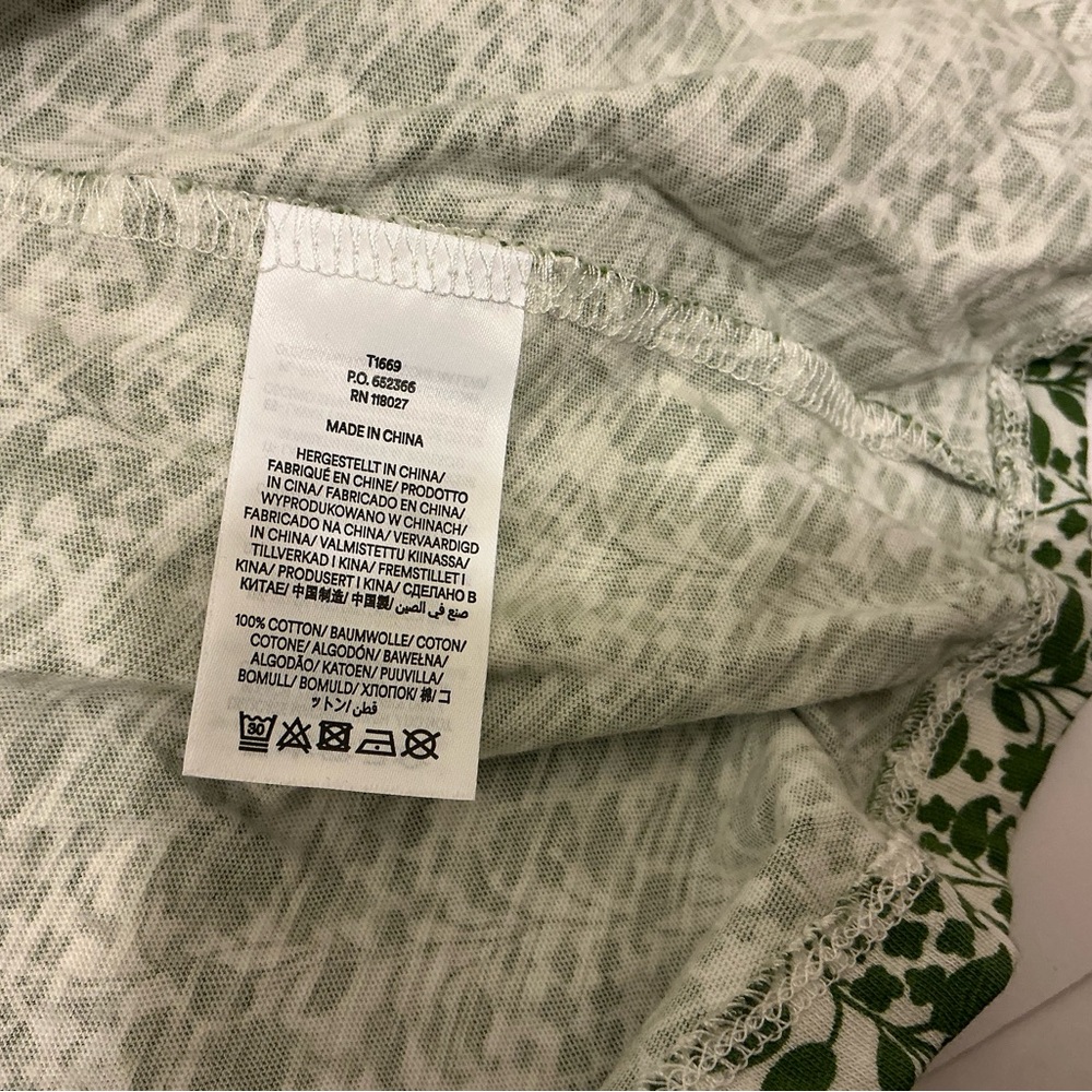 Boden Green Marina Jersey 100% Cotton Shirt Green Leaf Print Blouse - Picture 7 of 8